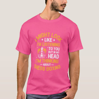 Ik denk aan schaakbokser t-shirt