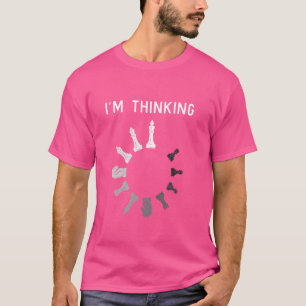 Ik denk aan schaakstukken - schaker - schaken t-shirt