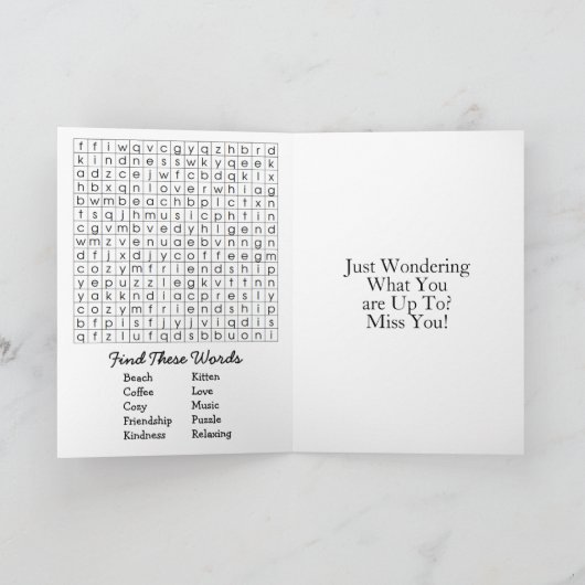 Ik denk alleen maar aan jou | Kaart van vriendscha (Binnen)