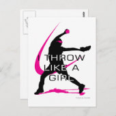 Ik denk als een Girl Pink Softball Briefkaart (Voorkant / Achterkant)