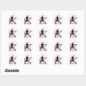 Ik denk als een Girl Pink Softball Ronde Sticker (Vel)