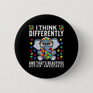 Ik denk anders Autisme Bewustzijn Kinder jongens S Ronde Button 5,7 Cm