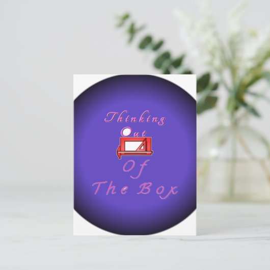 Ik denk buiten de doos. briefkaart (Staand voorkant)