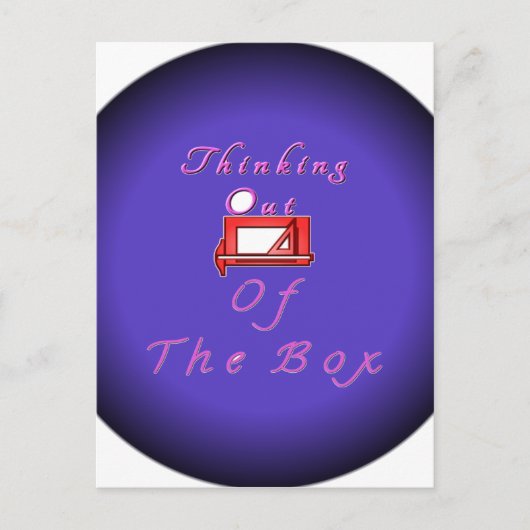 Ik denk buiten de doos. briefkaart (Voorkant)