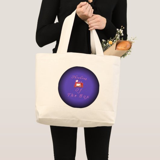 Ik denk buiten de doos. grote tote bag (Voorkant (product))
