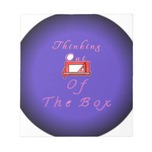 Ik denk buiten de doos. notitieblok