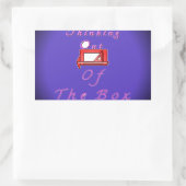 Ik denk buiten de doos. rechthoekige sticker (Tas)