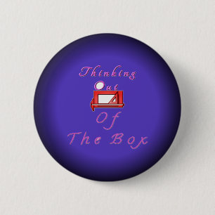 Ik denk buiten de doos. ronde button 5,7 cm