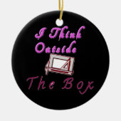 Ik denk buiten de ZA-doos. Keramisch Ornament (Voorkant)
