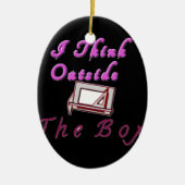 Ik denk buiten de ZA-doos. Keramisch Ornament (Voorkant)