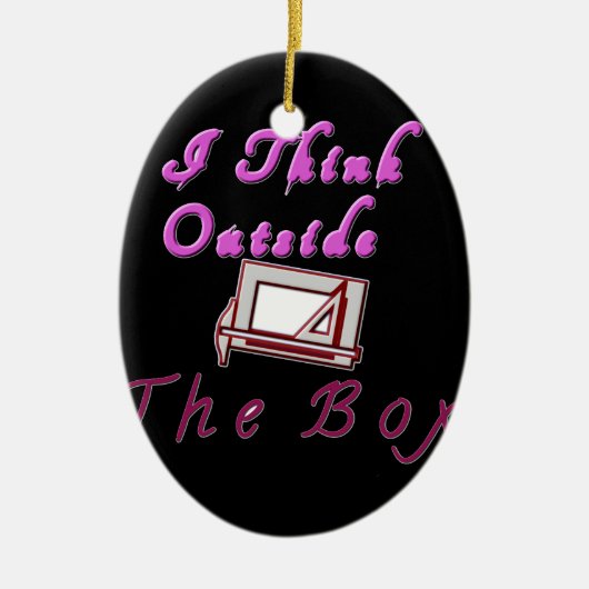 Ik denk buiten de ZA-doos. Keramisch Ornament (Voorkant)