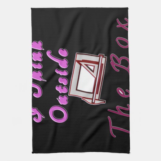 Ik denk buiten de ZA-doos. Theedoek (Verticaal)