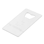 Ik denk creditkaart flessenopener (Achterkant Gekanteld)