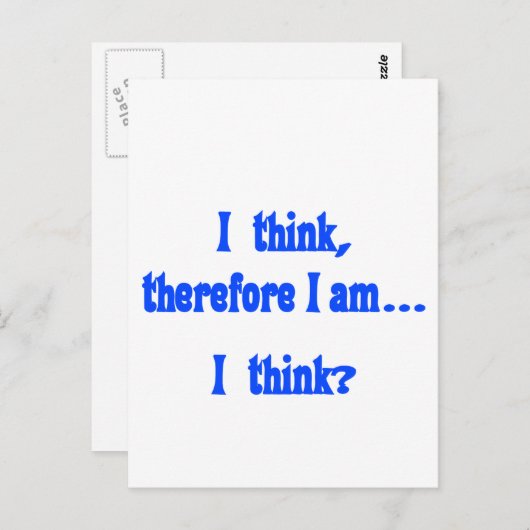Ik denk, daarom ben ik... Ik denk Briefkaart (Voorkant / Achterkant)
