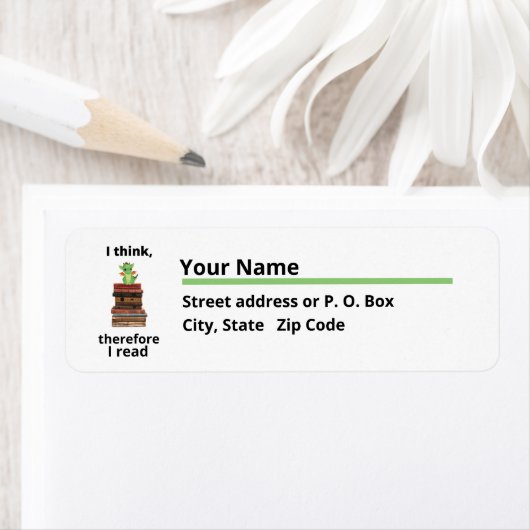 Ik denk daarom dat ik baby dragon lees etiket (Insitu)