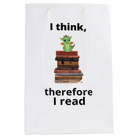 Ik denk daarom dat ik baby dragon lees medium cadeauzakje (Voorkant)