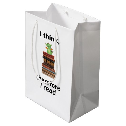 Ik denk daarom dat ik baby dragon lees medium cadeauzakje (Achterkant Gekanteld)