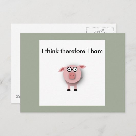 Ik denk daarom dat ik briefkaart ham (Voorkant / Achterkant)