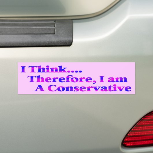 Ik denk daarom dat ik conservatieve Bumpersticker (Op auto)