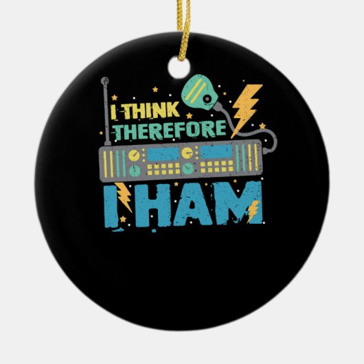 Ik denk daarom dat ik de radio-radiozender Ham Keramisch Ornament (Voorkant)