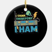 Ik denk daarom dat ik de radio-radiozender Ham Keramisch Ornament (Achterkant)