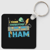 Ik denk daarom dat ik de radio-radiozender Ham Sleutelhanger (Achterkant)