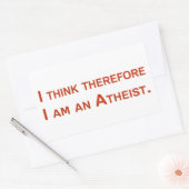 Ik denk daarom dat ik een Atheïst ben. Rechthoekige Sticker (Envelop)