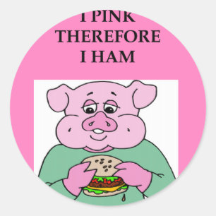 ik denk daarom dat ik een grap ben ronde sticker
