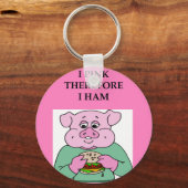 ik denk daarom dat ik een grap ben sleutelhanger (Voorkant)