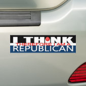 Ik denk daarom dat ik een Republikein ben Bumpersticker (Op auto)