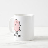 Ik denk daarom dat ik Funny Pig Pun Koffiemok (Voorkant links)