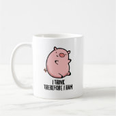 Ik denk daarom dat ik Funny Pig Pun Koffiemok (Links)