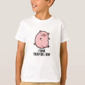 Ik denk daarom dat ik Funny Pig Pun T-shirt (Voorkant)