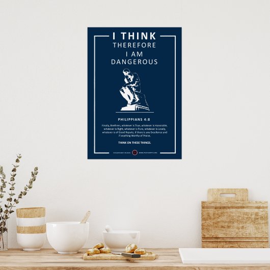 Ik denk daarom dat ik gevaarlijk ben poster (Keuken)