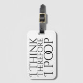 Ik denk daarom dat ik poep bagagelabel (Voorkant (verticaal))