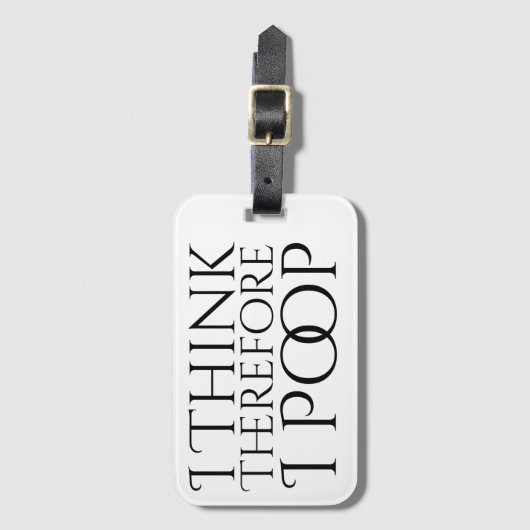 Ik denk daarom dat ik poep bagagelabel (Voorkant (verticaal))