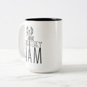 "Ik denk daarom ik HAM" Amateur radio mok (Voorkant links)