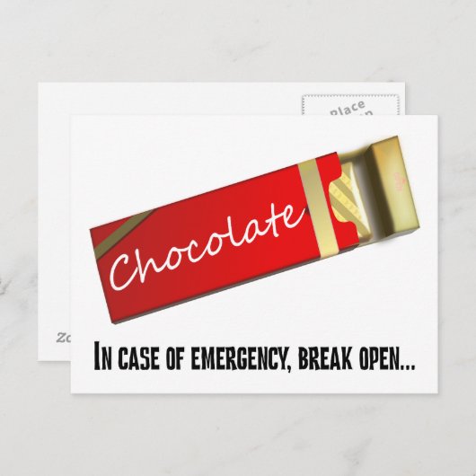 Ik denk dat dit een chocoladenoodgeval is briefkaart (Voorkant / Achterkant)