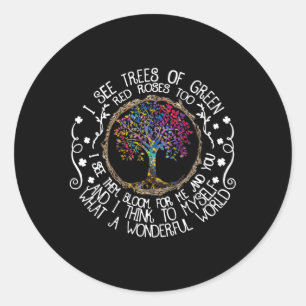 Ik denk dat een prachtige wereld me citeert ronde sticker