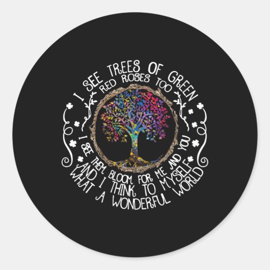 Ik denk dat een prachtige wereld me citeert ronde sticker (Voorkant)