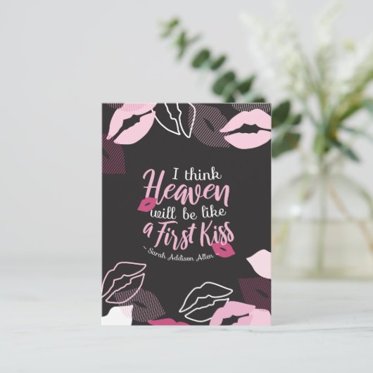 Ik denk dat Heaven zal zijn als een Eerste Kus Briefkaart (Staand voorkant)