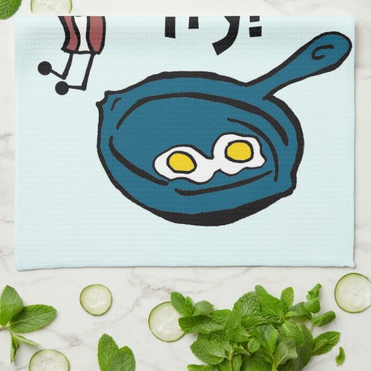 Ik denk dat ik Bacon Kitchen Towel kan doen Theedoek (Gevouwen)