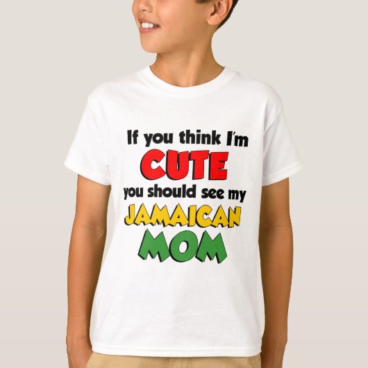 Ik denk dat ik Cute Jamaican mama ben T-shirt (Voorkant)