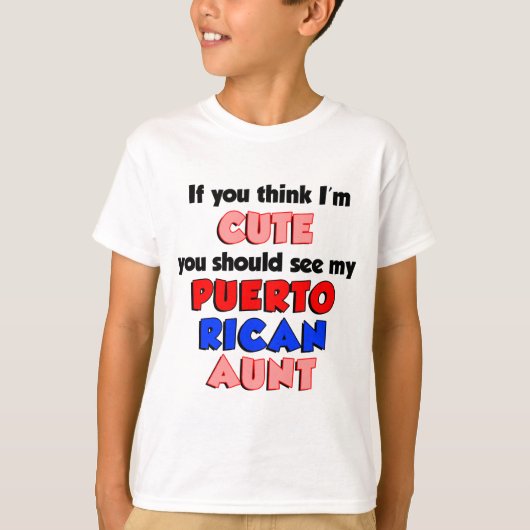 Ik denk dat ik Cute Puerto Ricaanse tante ben T-shirt (Voorkant)