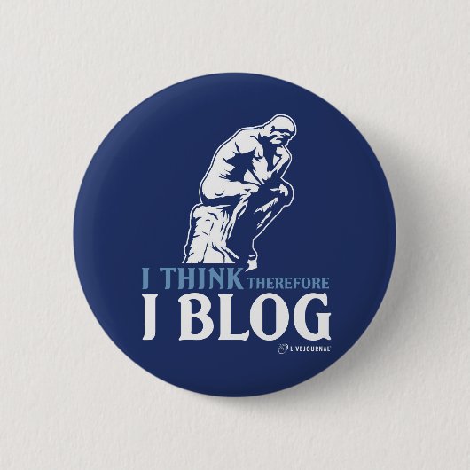 Ik denk dat ik daarom Blog Ronde Button 5,7 Cm (Voorkant)