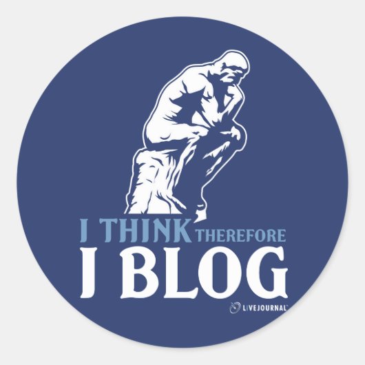 Ik denk dat ik daarom Blog Ronde Sticker (Voorkant)