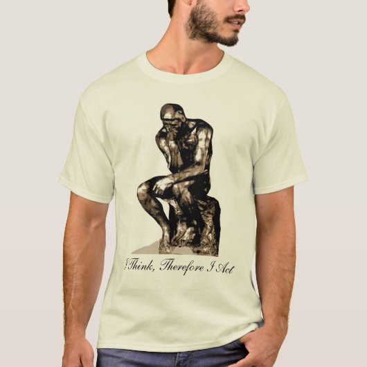 Ik denk dat ik daarom doe - Rodin Thinker Shirt (Voorkant)