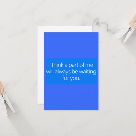 IK DENK DAT IK EEN DEEL VAN MIJ ZAL VERLIEZEN. KAART (Voorkant / Achterkant in situ)