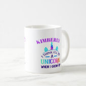 Ik denk dat ik een eenhoorn ben, heldere regenboog koffiemok (Voorkant rechts)