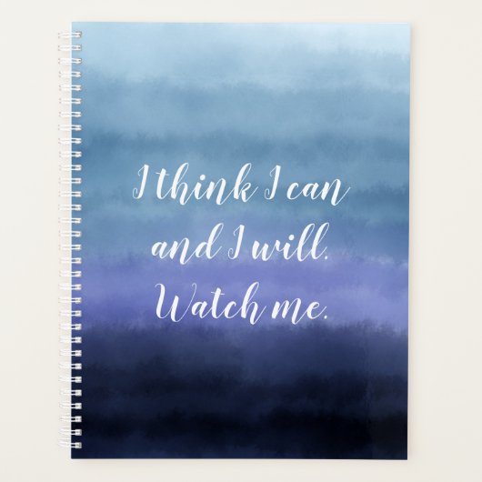 Ik denk dat ik een moderne blauwe Paarse Waterverf Planner (Voorkant)